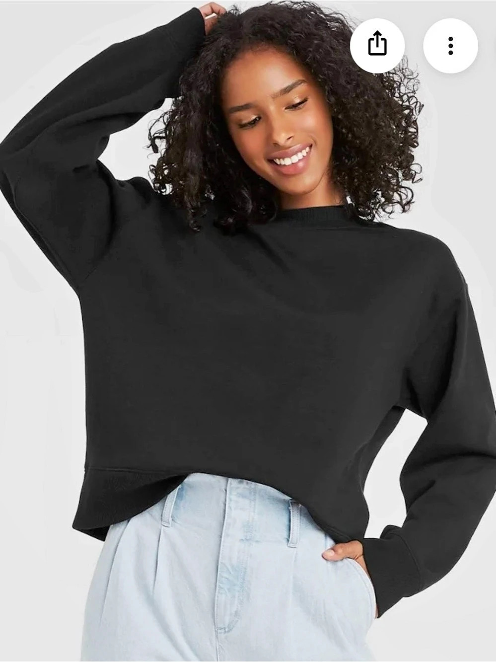 A New Day Sandwash Sweatshirt Black Large